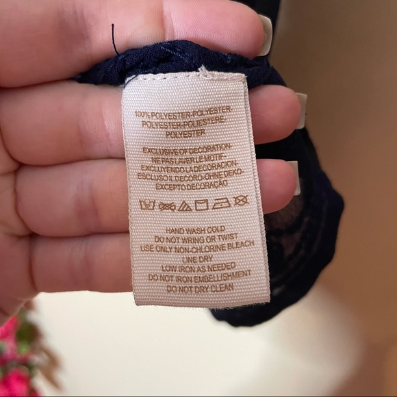 Free People Run With It Beaded Navy Tank Top - Picture 6 of 10